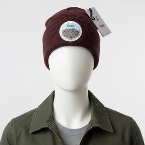 New with tag Ibex Alpine waffle Knit 100% merino wool Beanie size OS